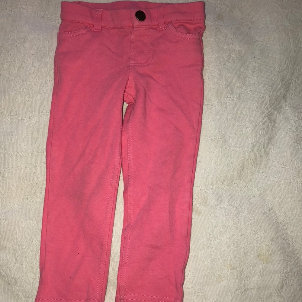 Girls’ Coral Pink Jeggings